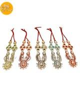 Krishna Prema Ruby Red Multi Strand Rhinestone Necklace Elegant Jewelry