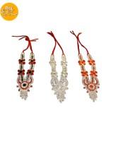 Krishna Prema Ruby Red Multi Strand Rhinestone Necklace Elegant Jewelry