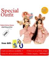 Special Outfit Idols Radha Krishna Dresses Pink Color
