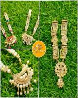 Necklace Jewellery Set Gold Plated Copper Necklace Set for Idols