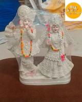 Lord Bhagwan Radha Krishna Idol Murti with Flute Statue for Home Temple