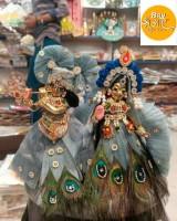 Banglori Silk Sky Blue Radha Krishna Dress