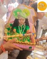 Shri Vrindavan Collection Handmade Dress for Bal Radha Idol
