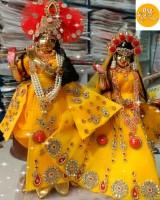 Ethnic Collection Handmade Yellow Dress for Radha Krishna Idol
