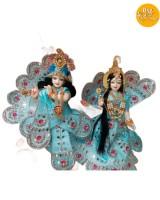 Banglori Silk Sky Blue Radha Krishna Dress