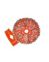 Orange Laddu Gopal Dress with Embroidery and Sequins Work