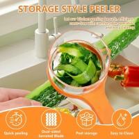2-in-1 Vegetable Peeler with Container | Plastic Kitchen Peeler | Fruit & Vegetable Peeling Tool
