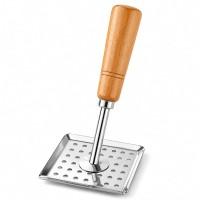 Stainless Steel Potato Masher with Wooden Handle | Heavy Duty Kitchen Tool