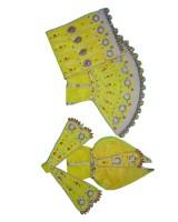 Handcrafted Yellow Dress for Radha Krishna with Embroidery