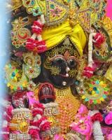 Radhaballav Ji Poshak in Bright Yellow Outfit with Vibrant Crown and Jewelry