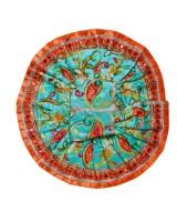 Handcrafted Blue Red Satin Silk Dress for Laddu Gopal