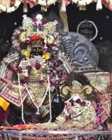 Traditional Crown and Purple Poshak for Radhaballav Ji