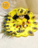 Laddu Gopal Dress with Pagdi Plain Pink