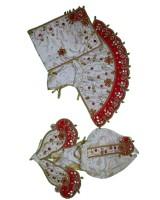 White Radha Krishna Dress Handcrafted and Decorative