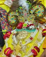 Yellow Poshak with Mor Mukut Radhaballav Ji Poshak 