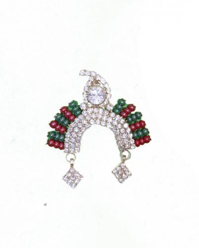 Chandrika For Radha Rani In Blue, Green, Red, Multi Colour 