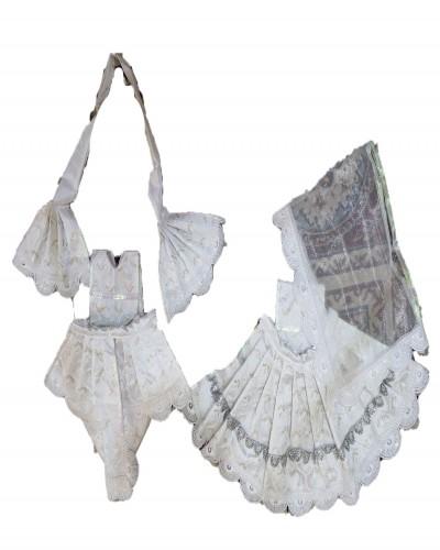 Sharad Purnima Dress For Radhakrishna With Silver Lace