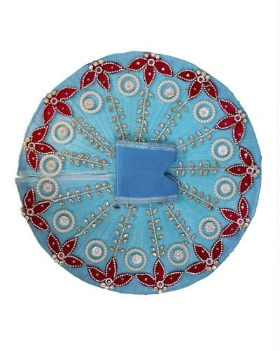Attractive Blue Laddu Gopal Dress with Red Floral Stone Work