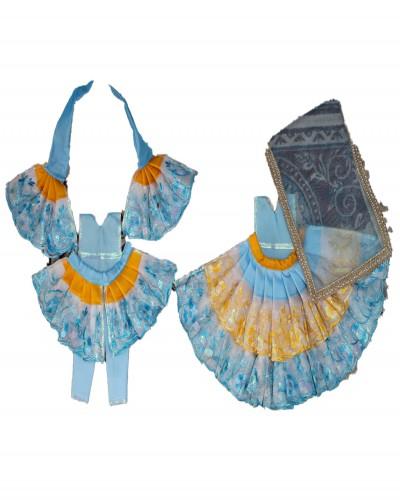 Radha Krishan Dress In Blue, Yellow Contrast