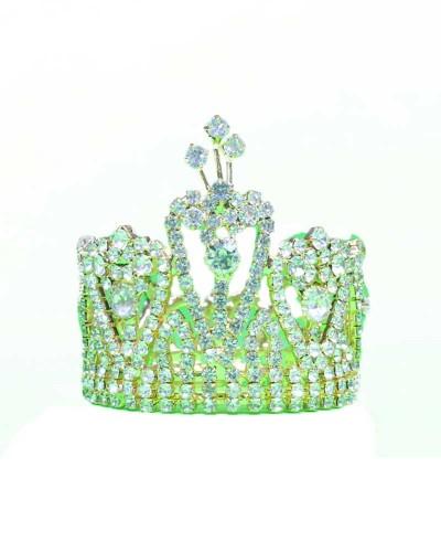 Green Crystal Crown For Radha Krishna Idol Deity Mukut