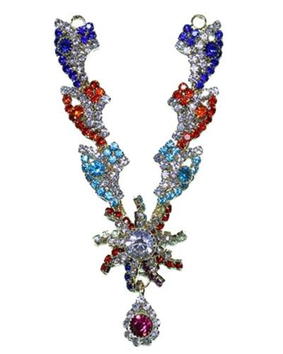 Colorful Rhinestone Adornment With Dangling Crystals Unique Fashion Accent