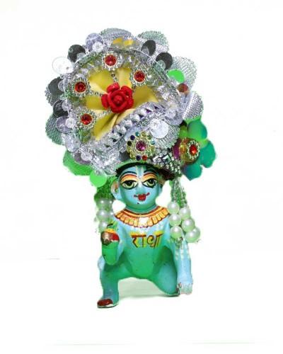 Handcrafted Laddu Gopal Pugree with Colorful Accessories