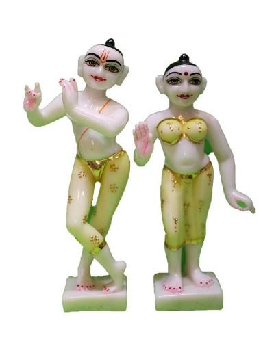 Radha Krishna Marble Look Idol Set For Festival And Home Decoration