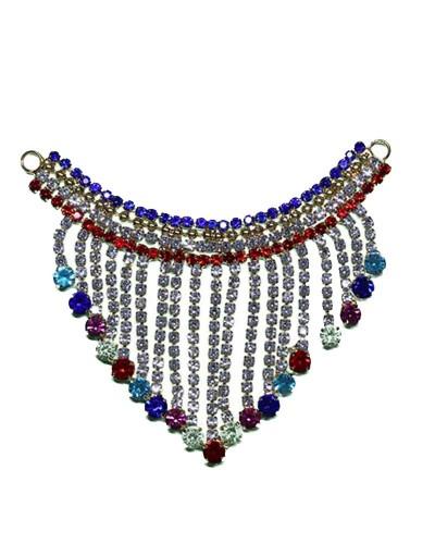 Rainbow Crystal Fringe Adornment Semi-circular Glamour Piece