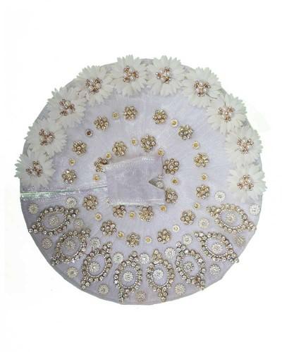 Elegant White Laddu Gopal Dresses with Stone and Flower Work
