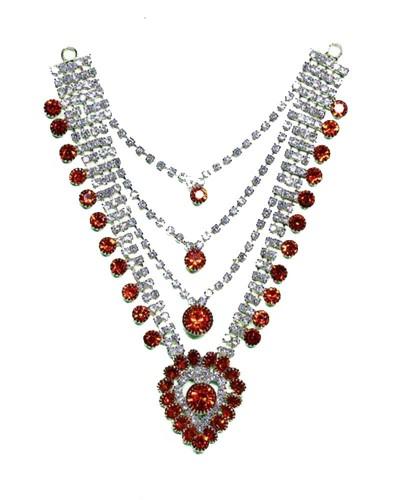 Red & White Stone Heart-Shaped Adornment Dazzling Accent