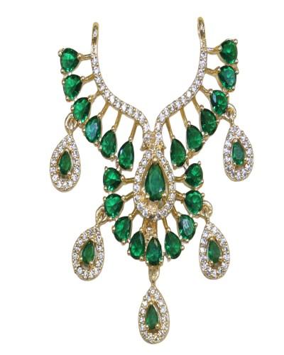 Beautiful AD mala in green stone for laddo gopal , radhakrishna in green 