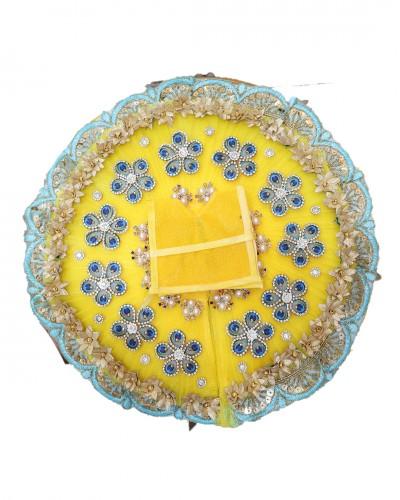 Yellow Colour Dress With Mor Flowers For Laddo Gopal