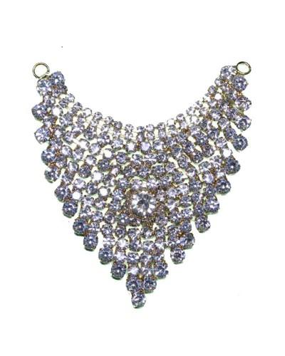 Brilliant Rhinestone Solid Curved Adornment Polished Piece