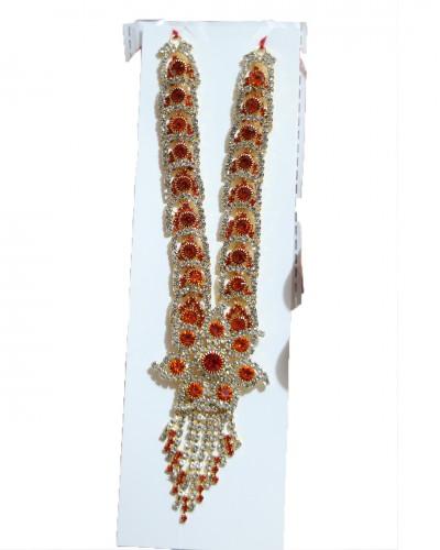 Long Mala For Radhakrishna In Green, Orange, Pink
