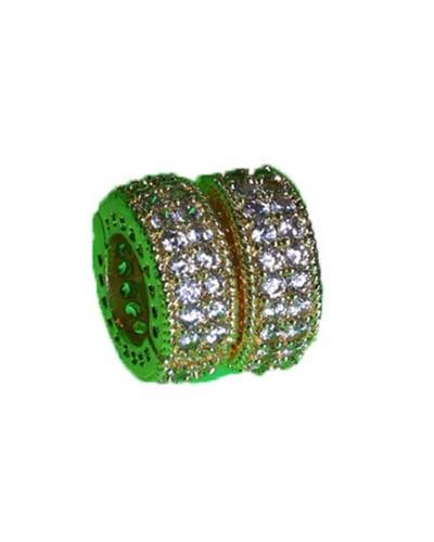 Diamond Look Gold Tone Bangle Set Sparkling Crystal Kada