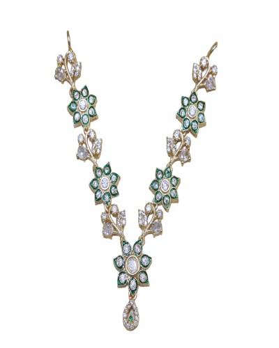 flower design AD mala in green colour for laddo gopal , radhakrishna in green 