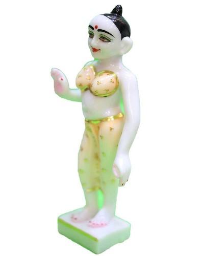 Graceful Radha Statue In Marble Finish Traditional Attire For Home And Temple Decor