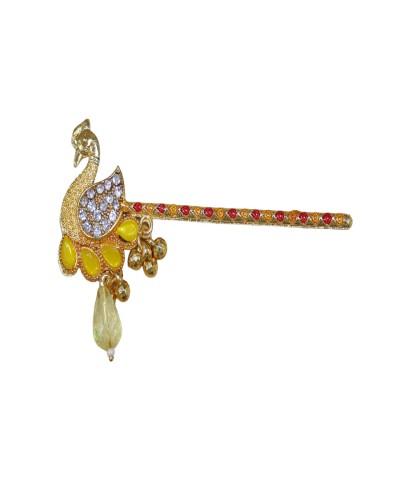 Beautiful Peacock yellow, pink bansuri for Kanha ji