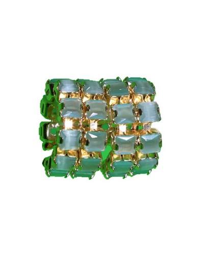 Light Green Square Cut Gemstone Stretch Bracelet Comfortable & Stylish Daily Wear Bangle