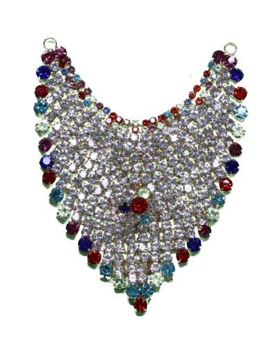 Vibrant Multi-color Stone & Crystal Drop Glistening Piece Festive Adornment