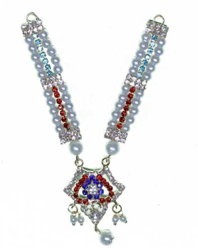 Multi-color Stone & Pearl Embellished Jewelry Piece