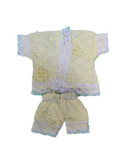 Soft Cream & White Laddu Gopal Night Suit With Beautiful Lace Detailing