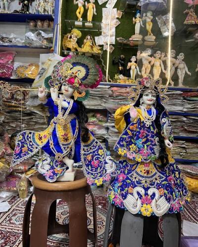Janmashtami Special - Designer Royal Blue Heavy Zardosi Designer Dress For Radha Krishna