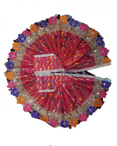Laddo Gopal Dress In Red, Yellow, Blue, Pink Colour With Multi Colour Lace