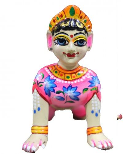 Radha Rani In Asth Dhatu With Body Skin Paint With Pi Nk Colour Dress Paint