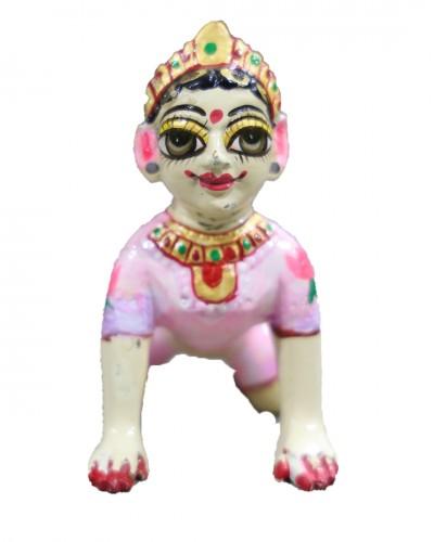 Radha Rani In Asth Dhatu With Body Skin Paint With Light Colour Dress Paint