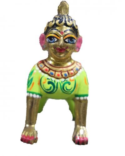 Radha Rani In Panch Dhatu In Green Colour