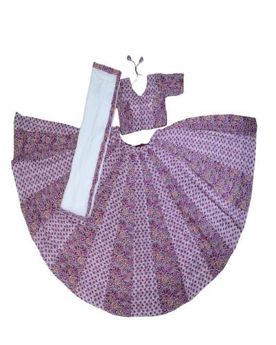 Sakhi Lalita Ji Special Gopi Dress With Floral Print & 7-meter Flare 