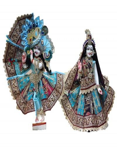Radha Krishan Dress In Blue Red Contrast in Mathura