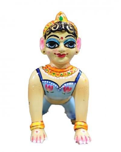Radha Rani In Asth Dhatu With Body Skin Paint In Blue Colur Dress Paint